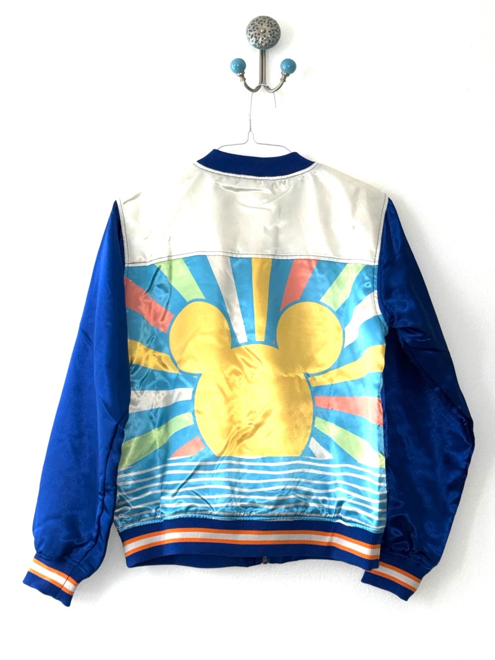Disney Women’s Mickey Silky Blue Bomber Jacket